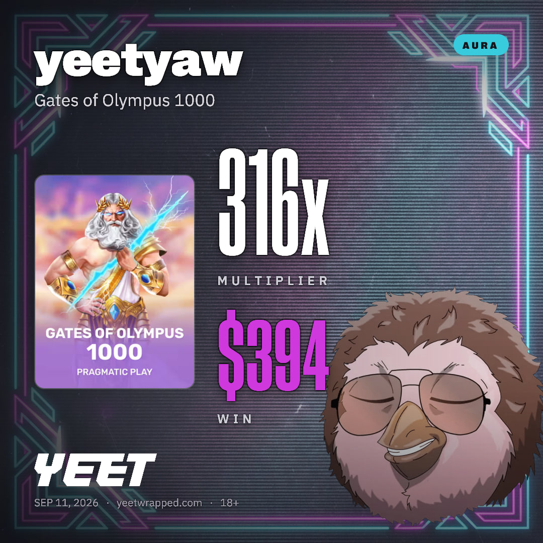 yeetyaw hit 315.6x on Gates of Olympus 1000