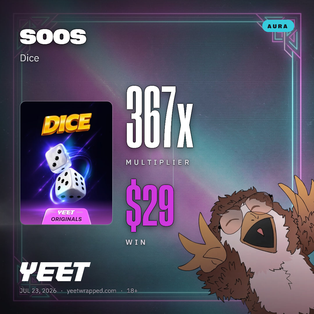 soos hit 366.7x on Dice