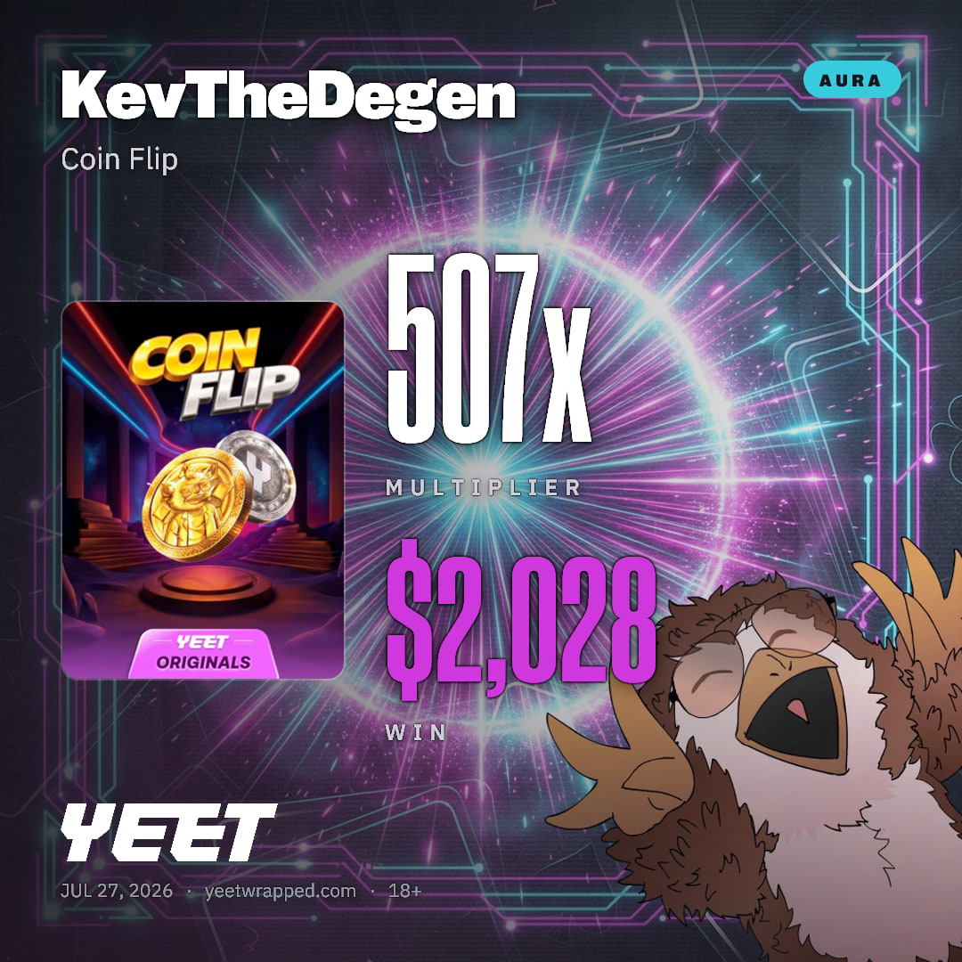 KevTheDegen hit 506.9x on Coin Flip