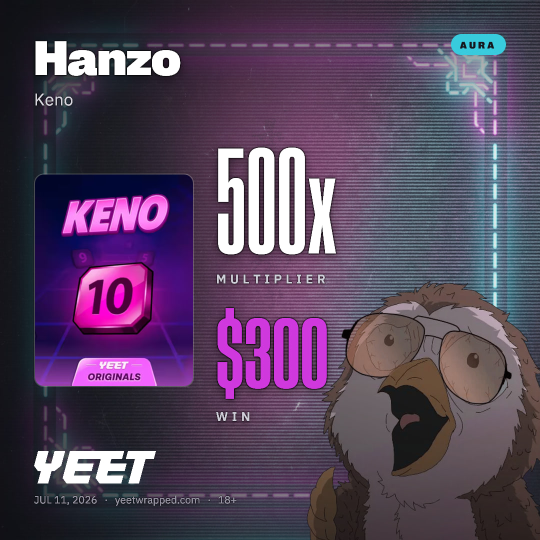Hanzo hit 500x on Keno