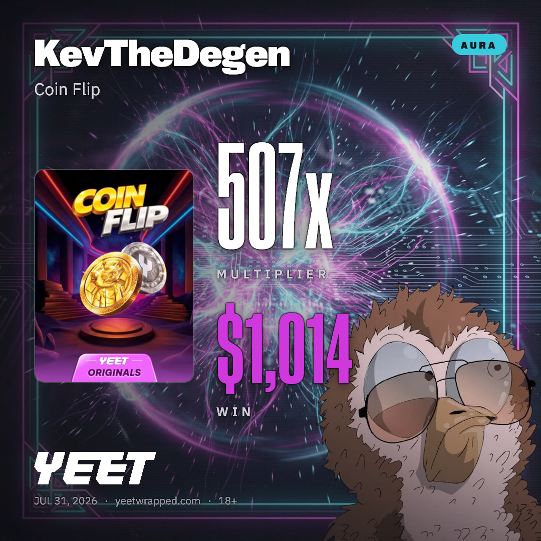 KevTheDegen hit 506.9x on Coin Flip