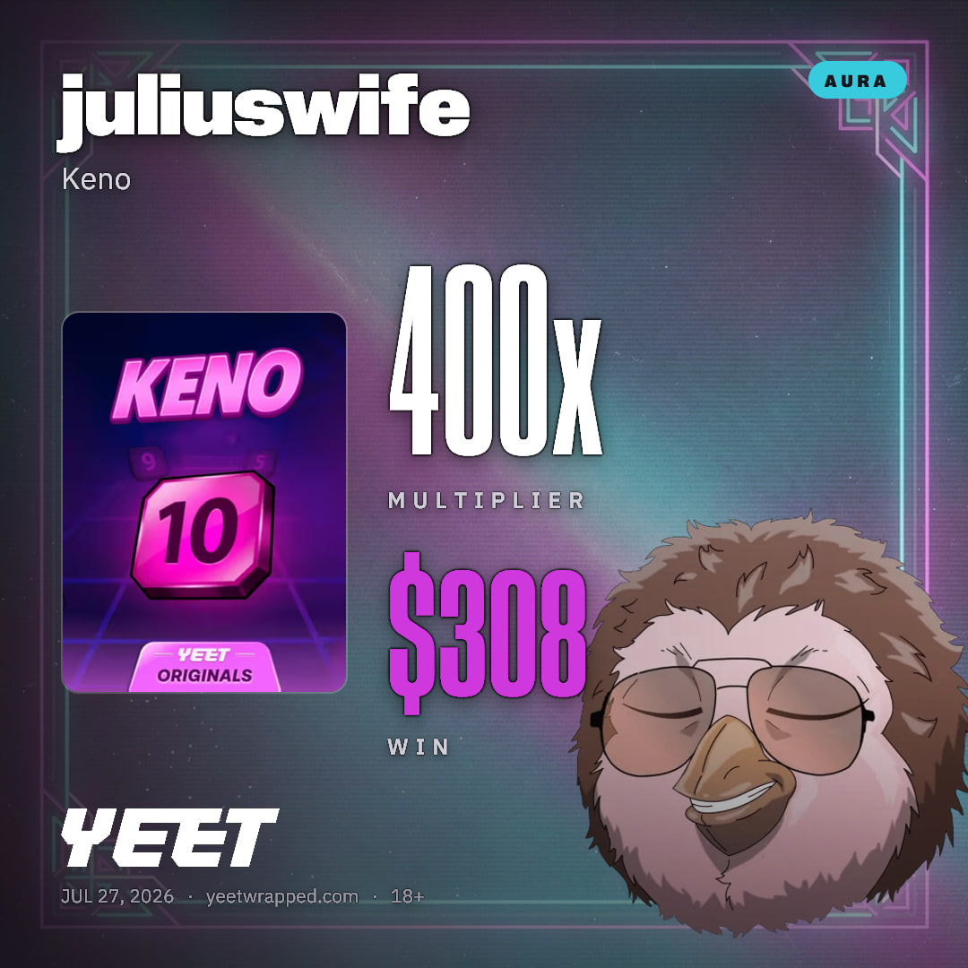 juliuswife hit 400x on Keno