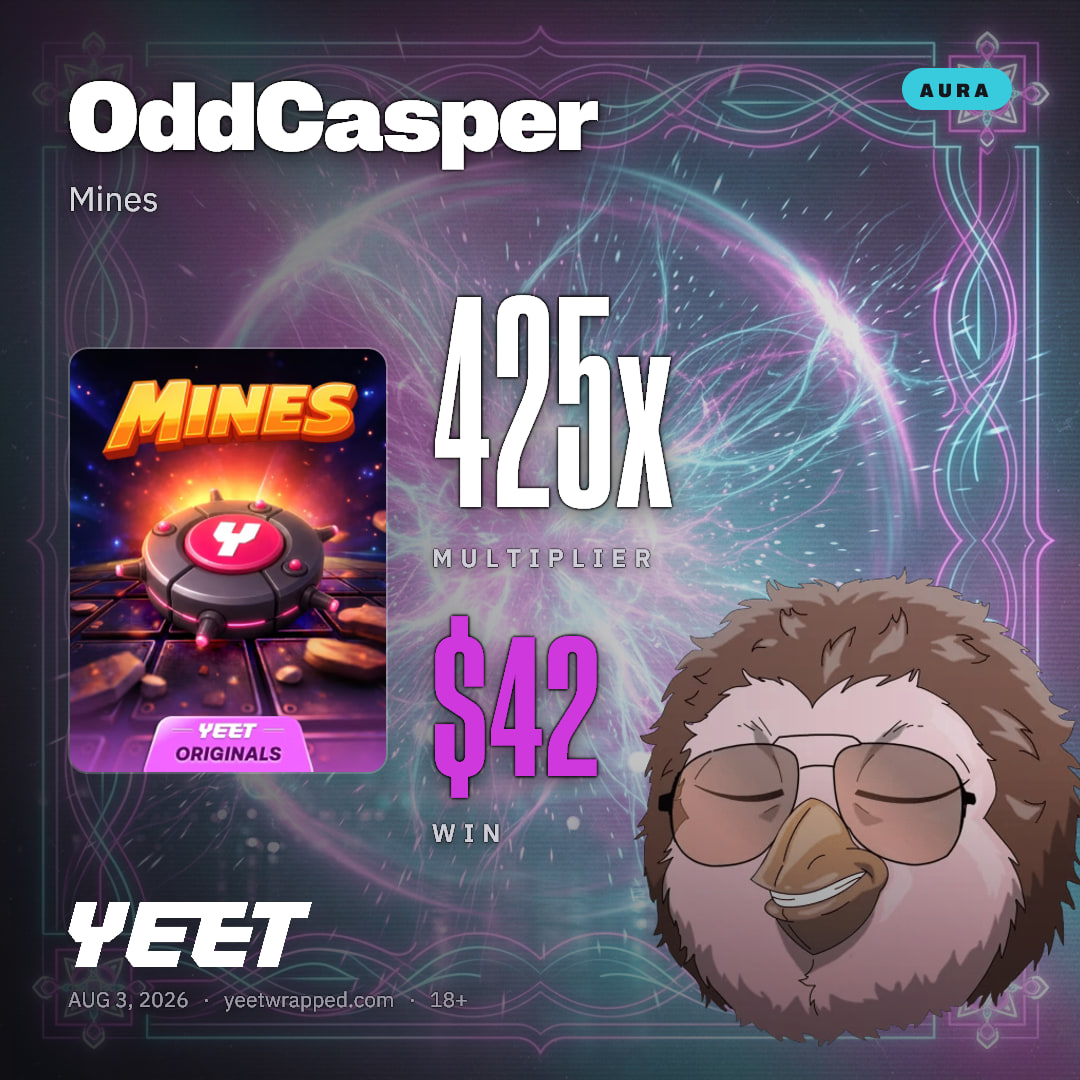 OddCasper hit 424.9x on Mines