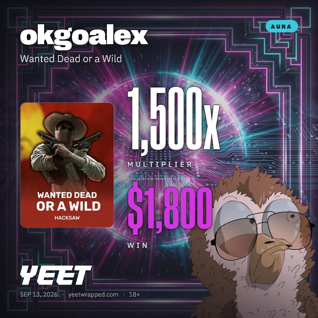 okgoalex hit 1,500x on Wanted Dead or a Wild