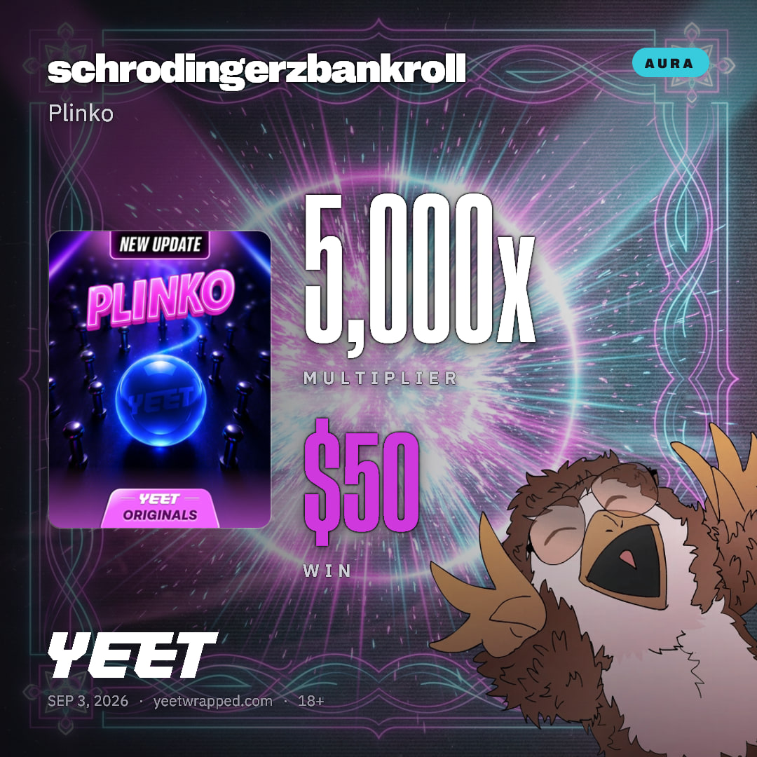 schrodingerzbankroll hit 5,000x on Plinko