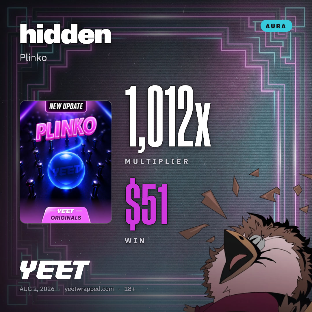 hidden hit 1,012x on Plinko