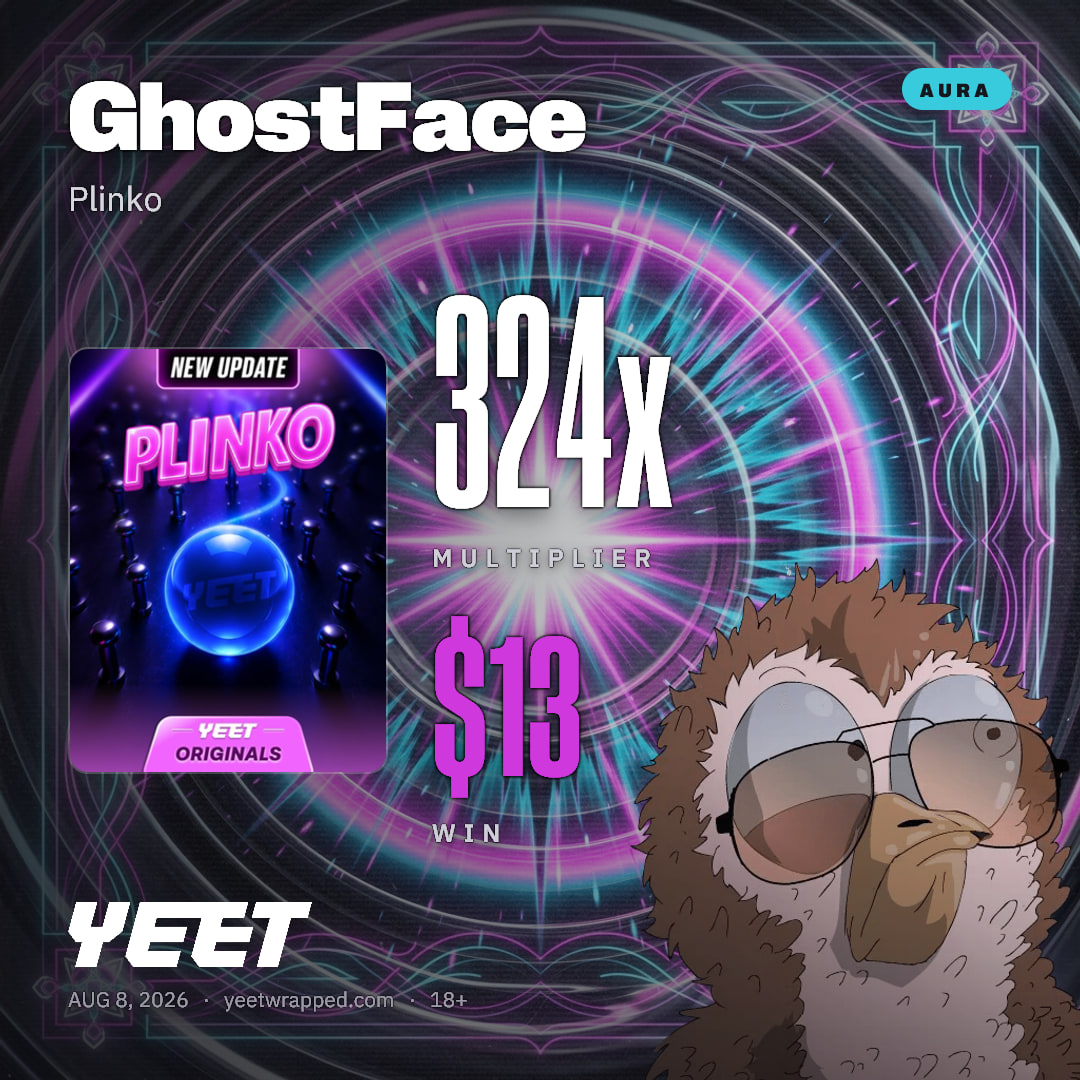 GhostFace hit 324x on Plinko