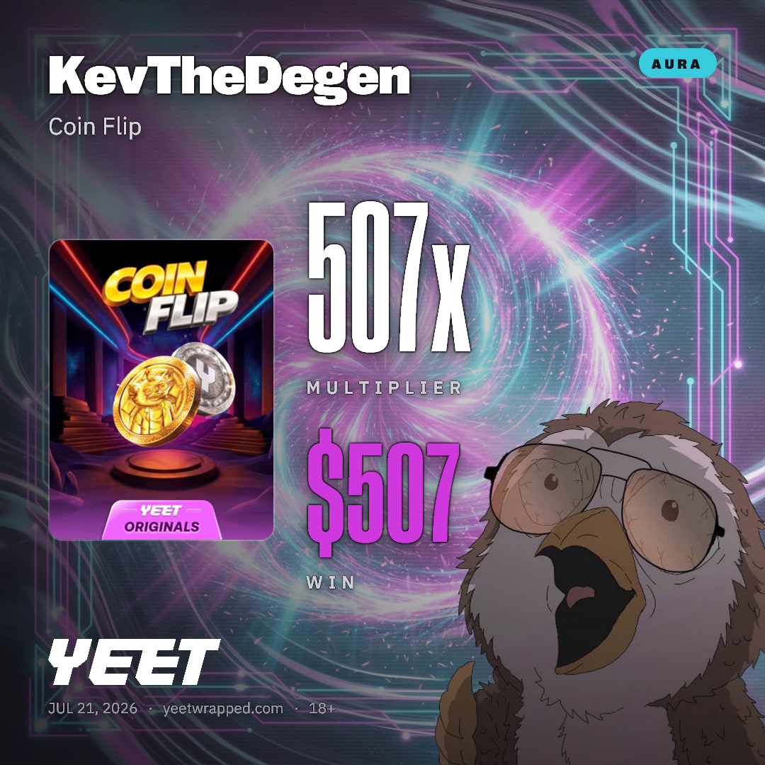 KevTheDegen hit 506.9x on Coin Flip