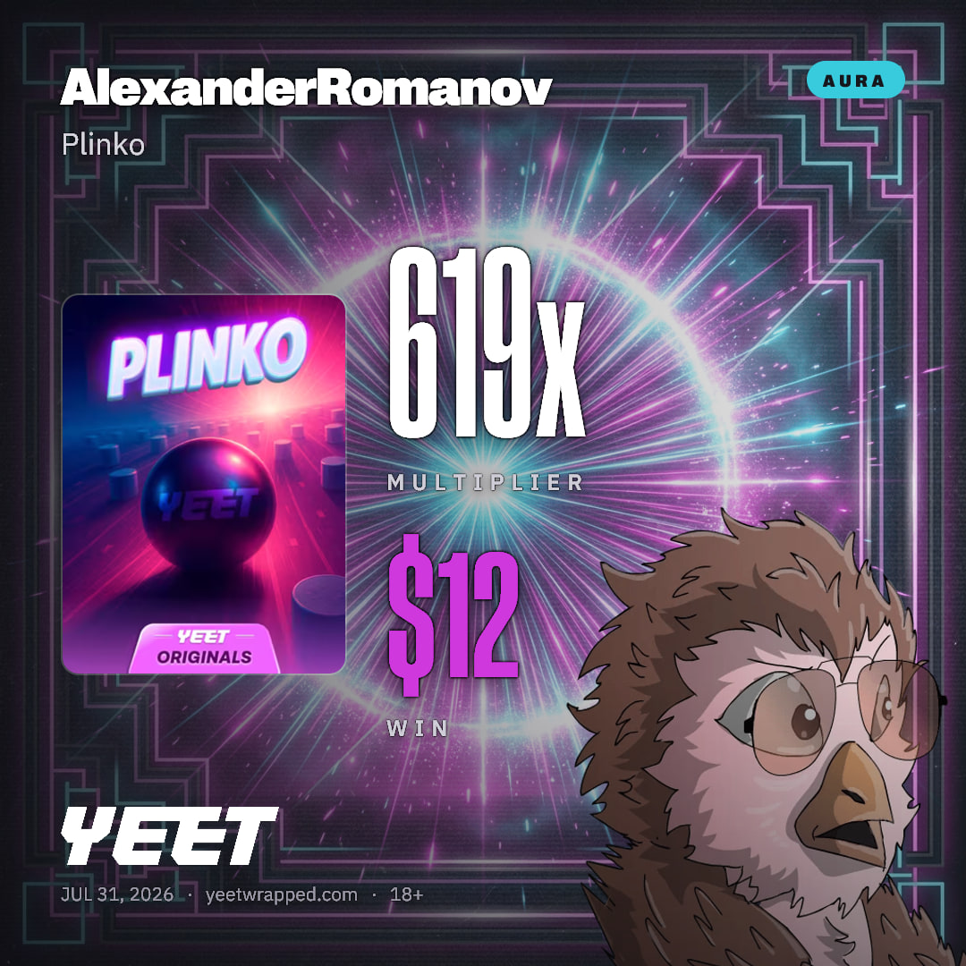 AlexanderRomanov hit 619x on Plinko
