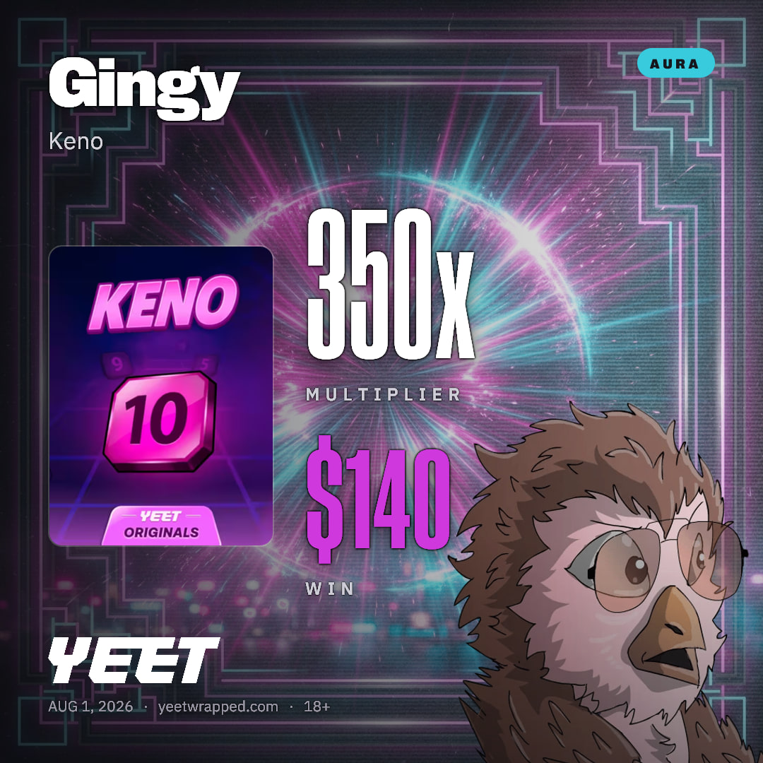 Gingy hit 350x on Keno