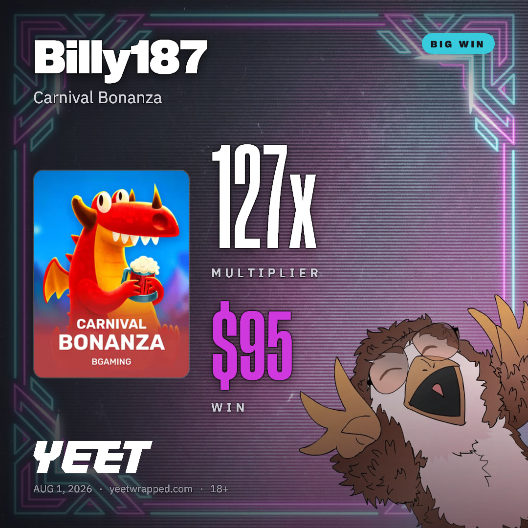 Billy187 hit 126.8x on Carnival Bonanza