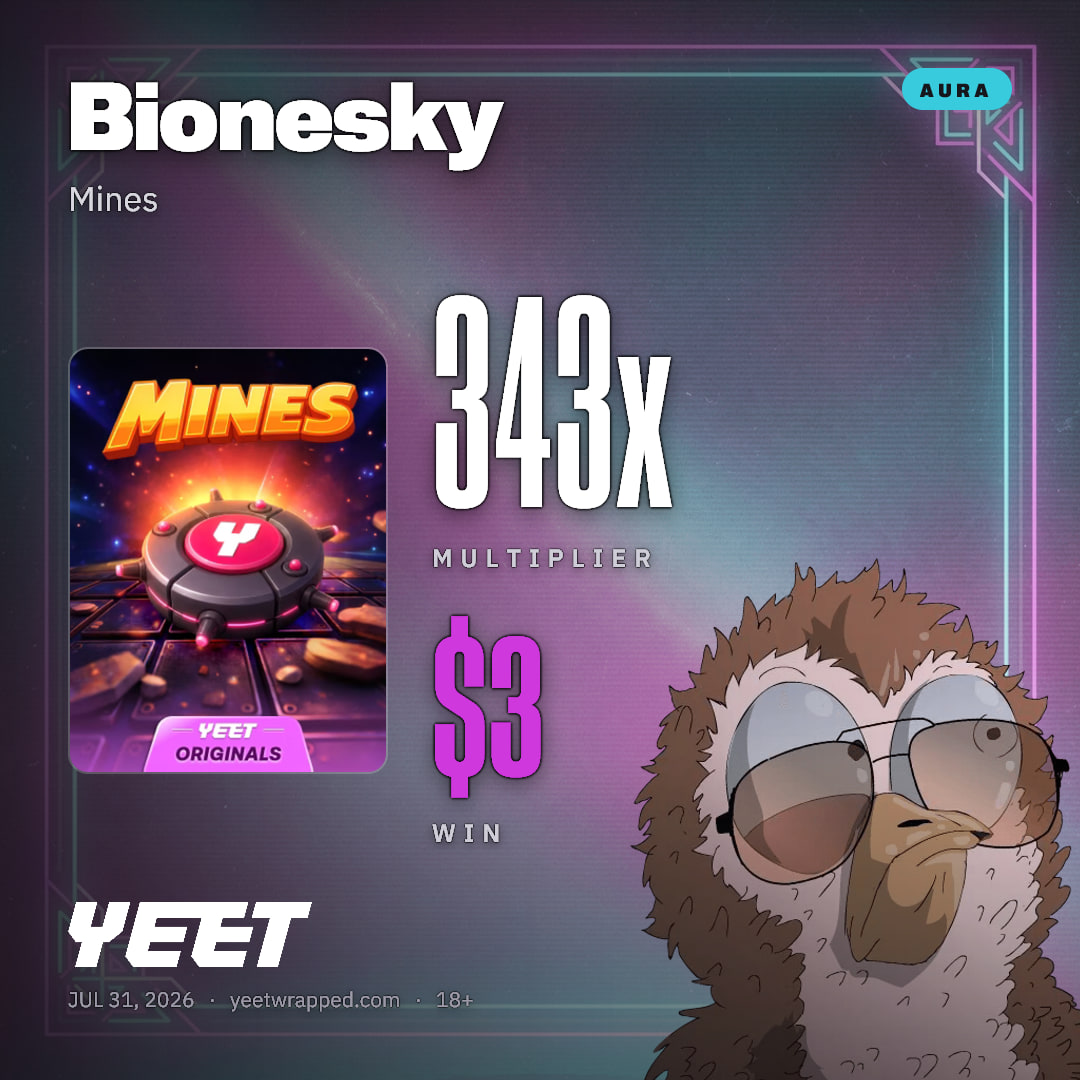 Bionesky hit 342.6x on Mines
