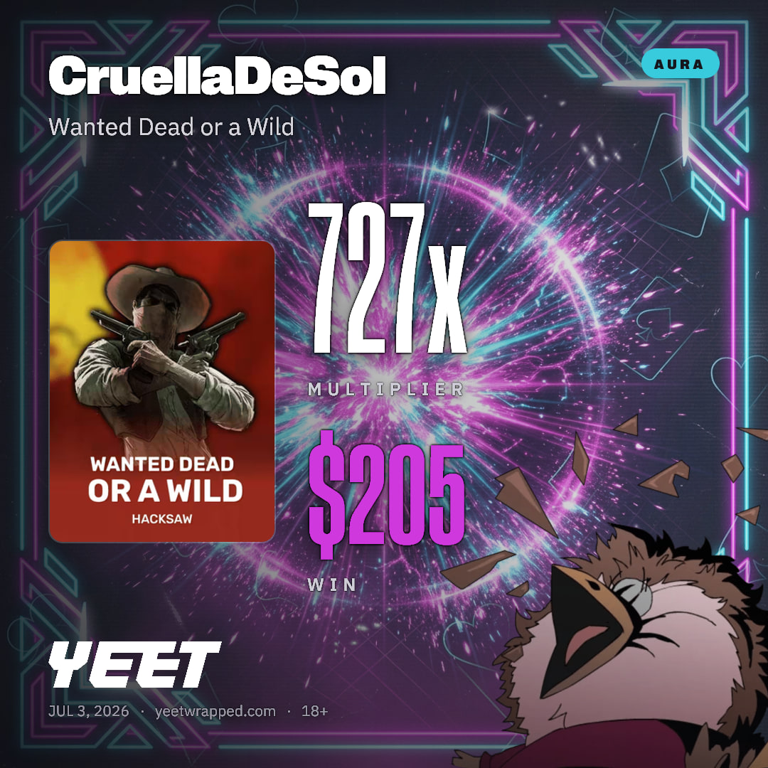 CruellaDeSol hit 727.3x on Wanted Dead or a Wild