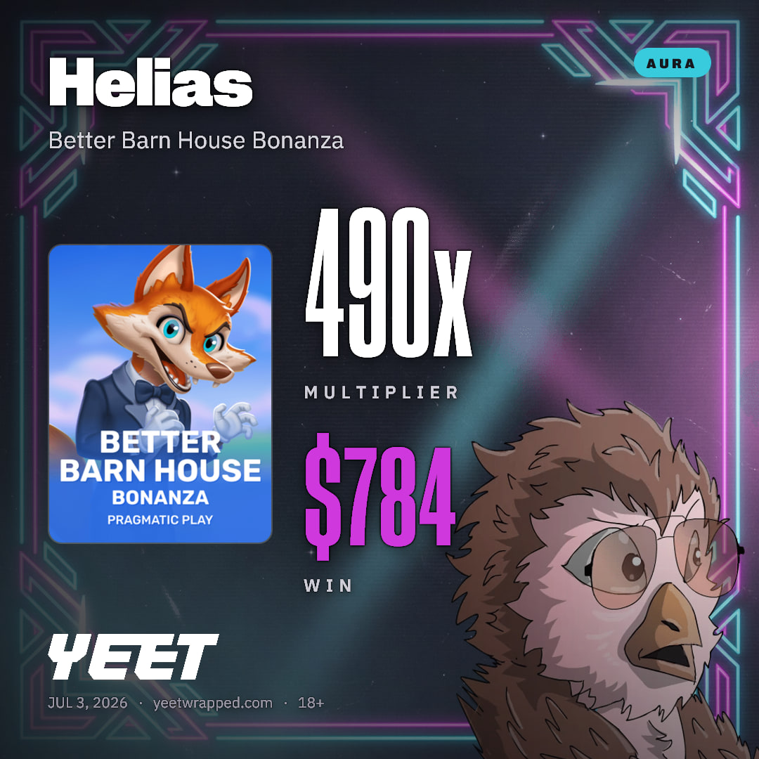 Helias hit 489.9x on Better Barn House Bonanza