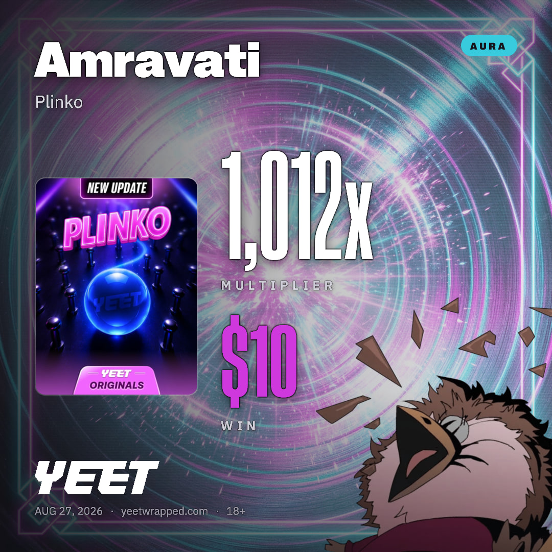 Amravati hit 1,012x on Plinko