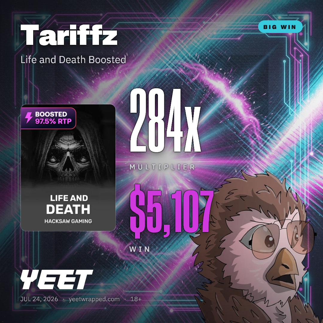 Tariffz hit 283.7x on Life and Death Boosted