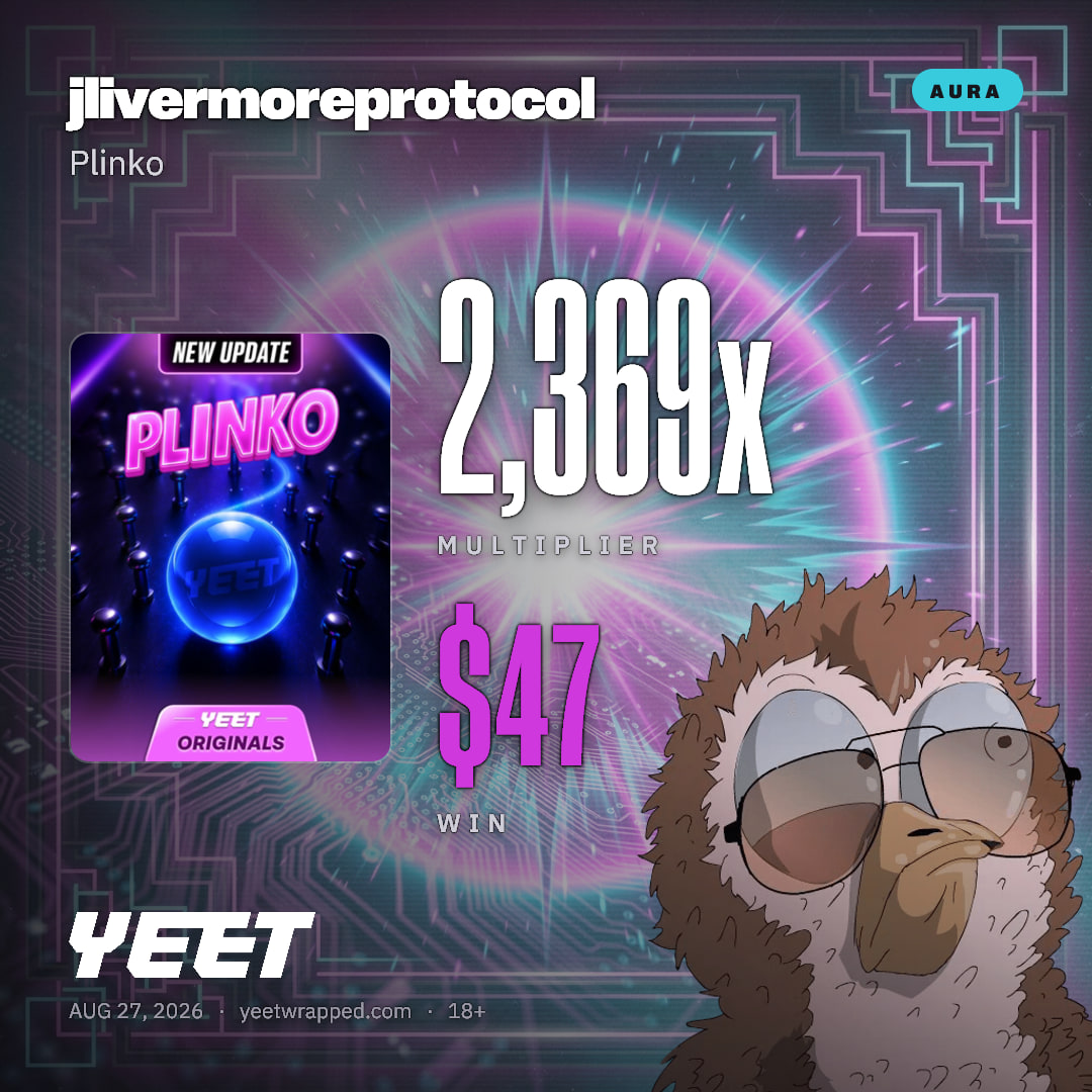 jlivermoreprotocol hit 2,369x on Plinko