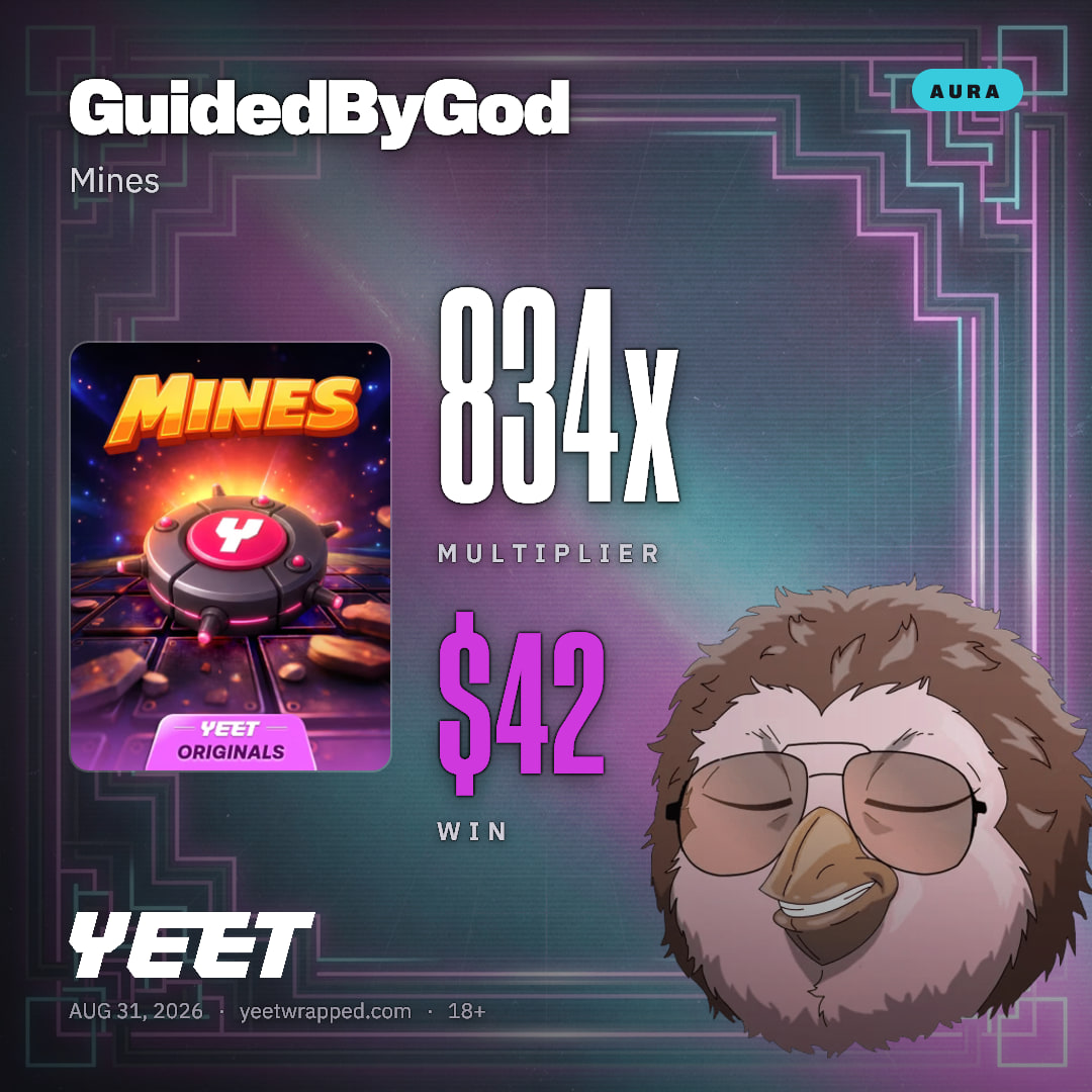 GuidedByGod hit 833.7x on Mines