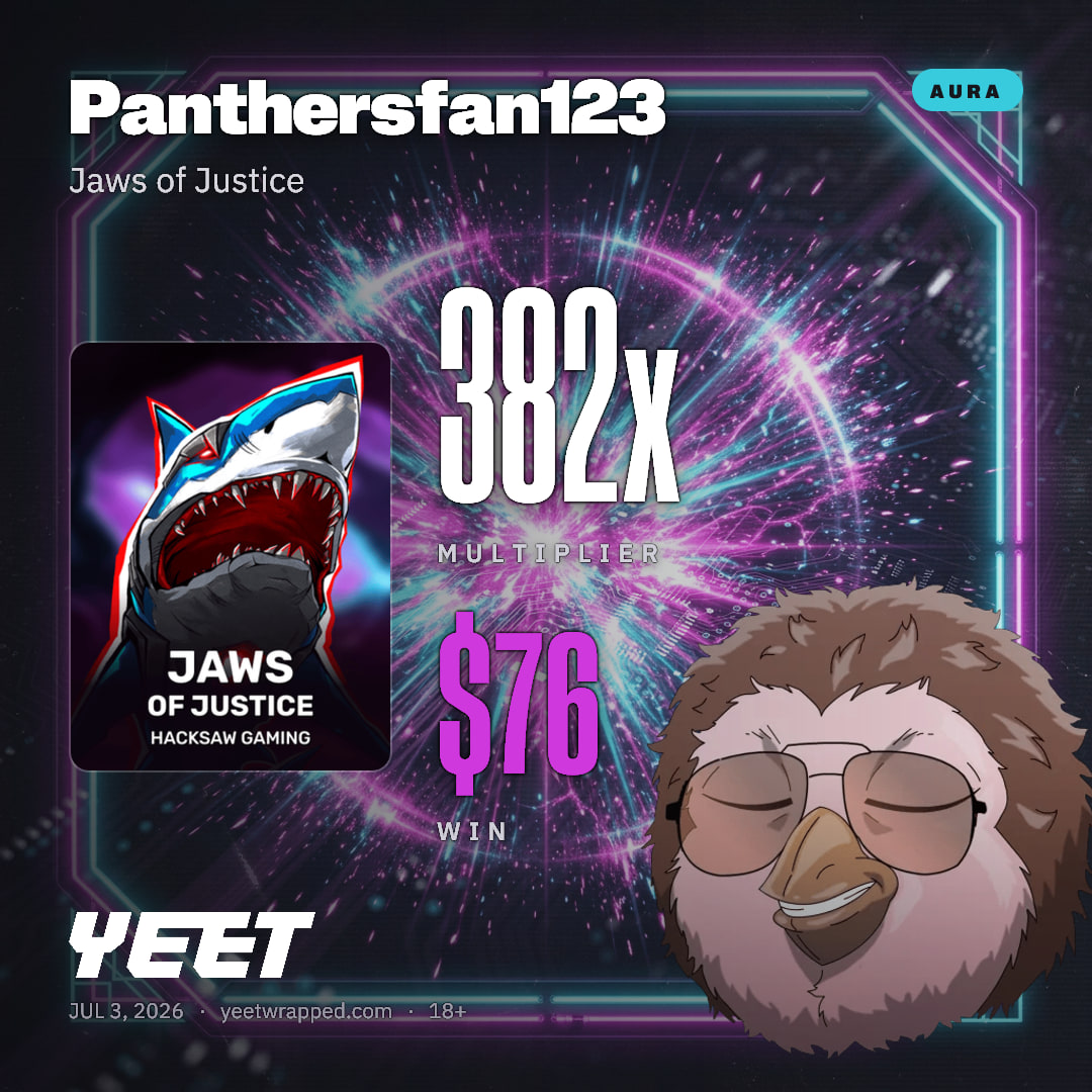 Panthersfan123 hit 381.5x on Jaws of Justice