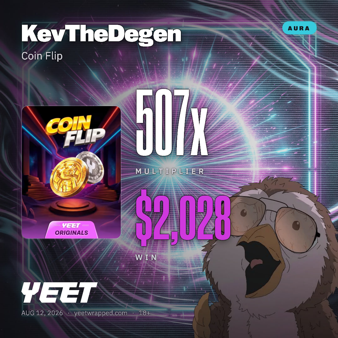 KevTheDegen hit 506.9x on Coin Flip