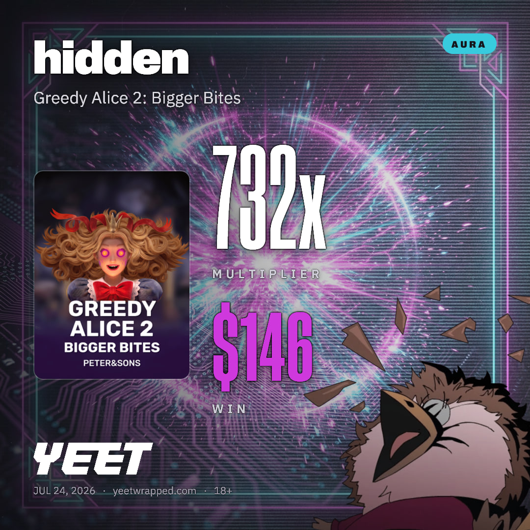 hidden hit 731.9x on Greedy Alice 2: Bigger Bites