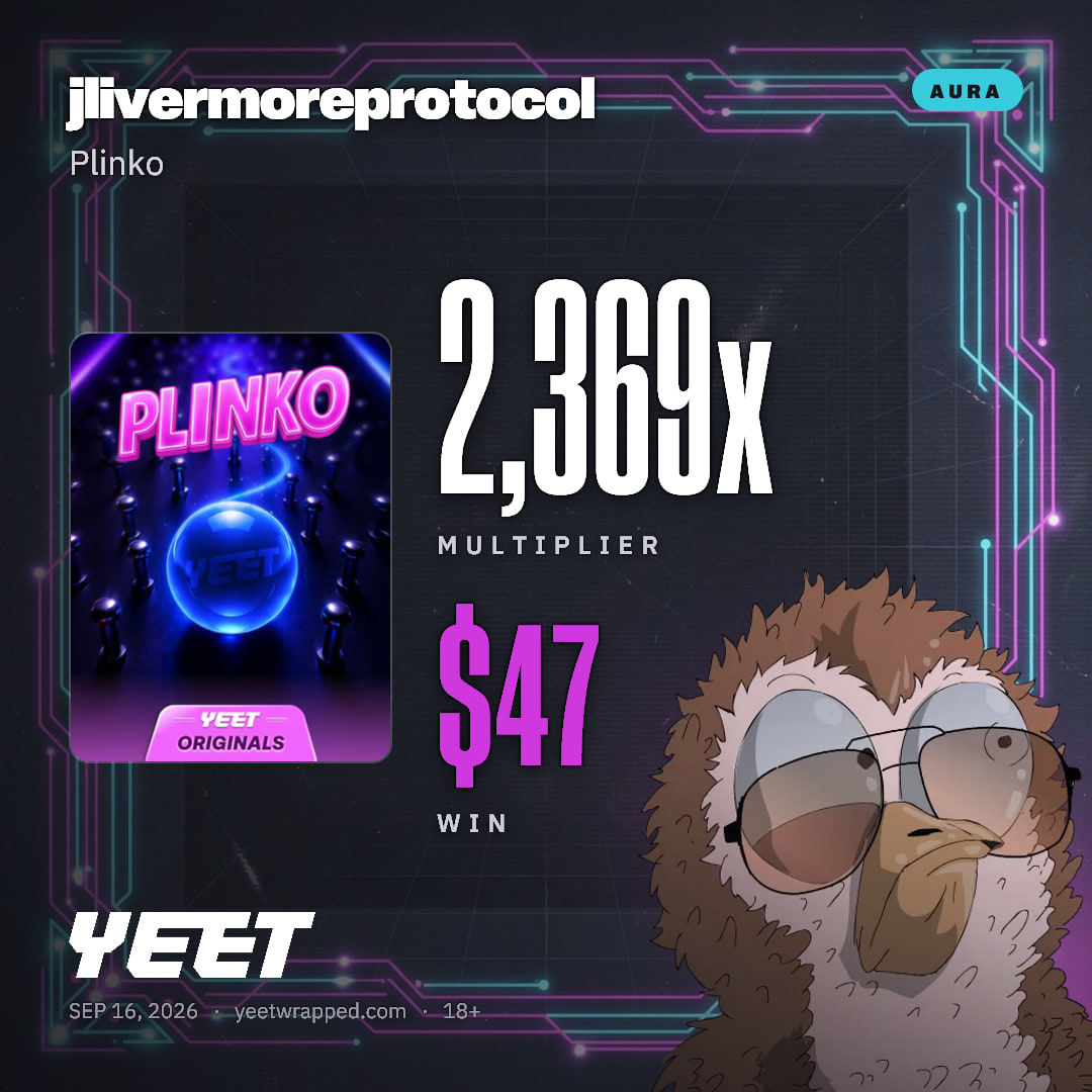 jlivermoreprotocol hit 2,369x on Plinko