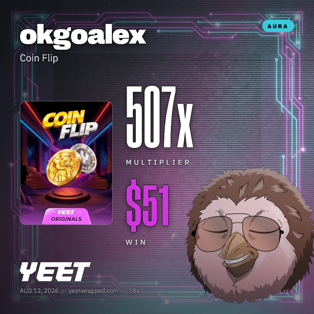okgoalex hit 506.9x on Coin Flip