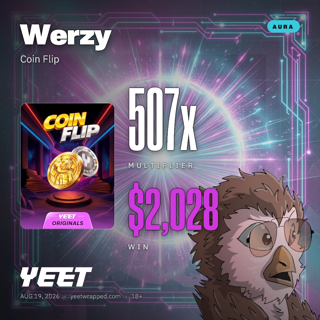 Werzy hit 506.9x on Coin Flip
