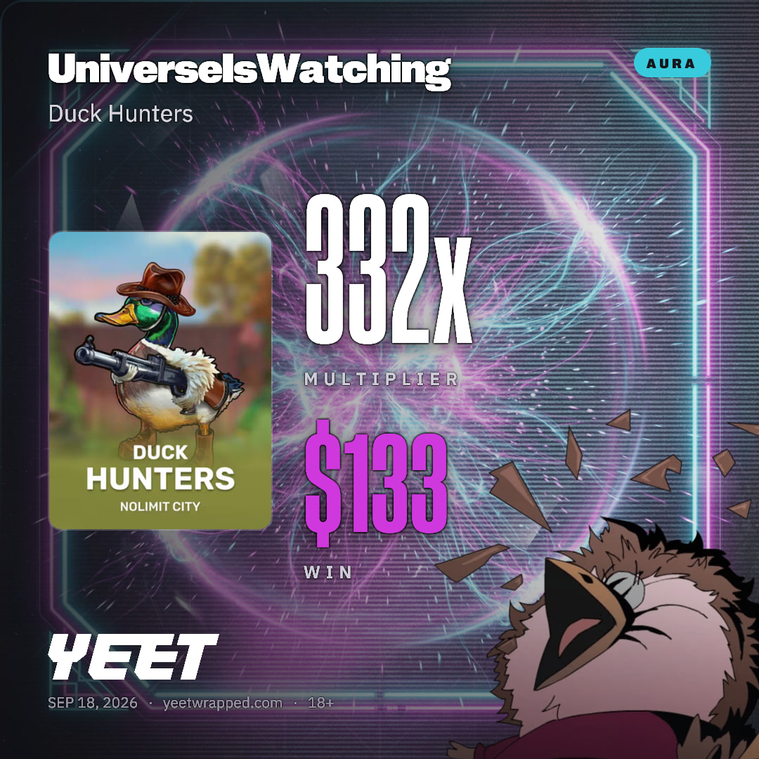 UniverseIsWatching hit 332.2x on Duck Hunters