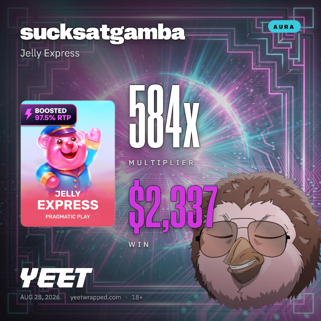 sucksatgamba hit 584.2x on Jelly Express