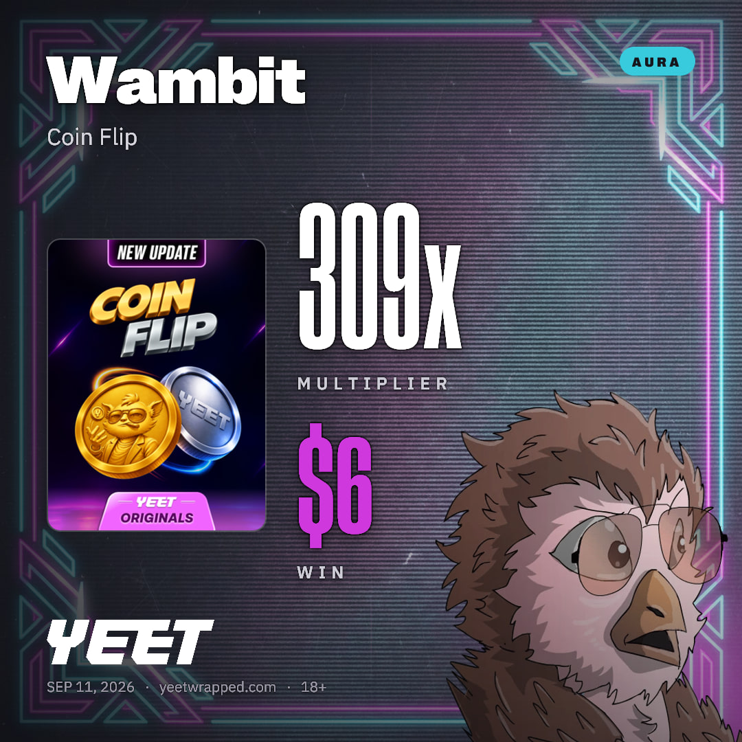 Wambit hit 308.8x on Coin Flip