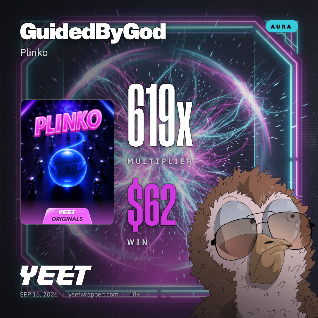 GuidedByGod hit 619x on Plinko