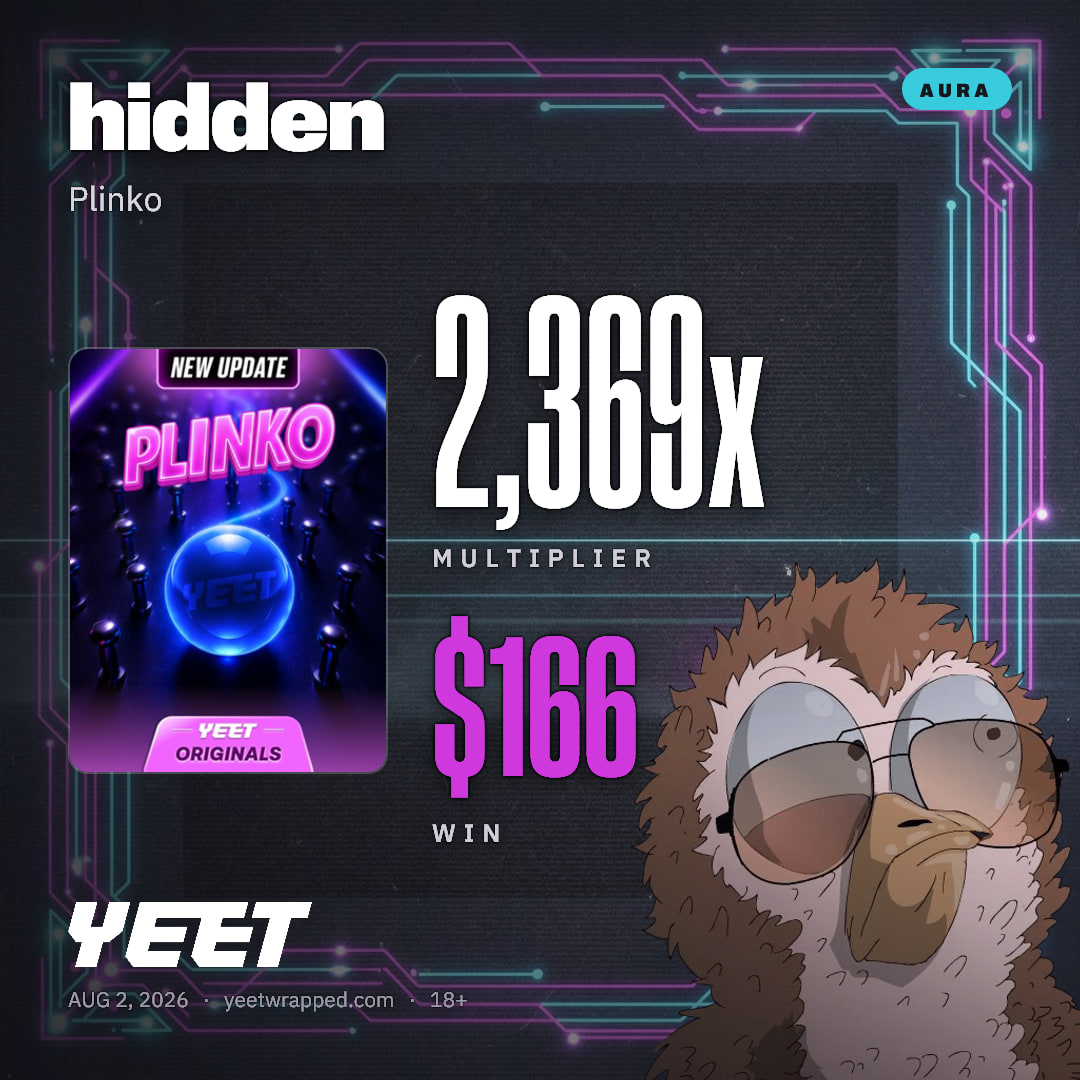 hidden hit 2,369x on Plinko