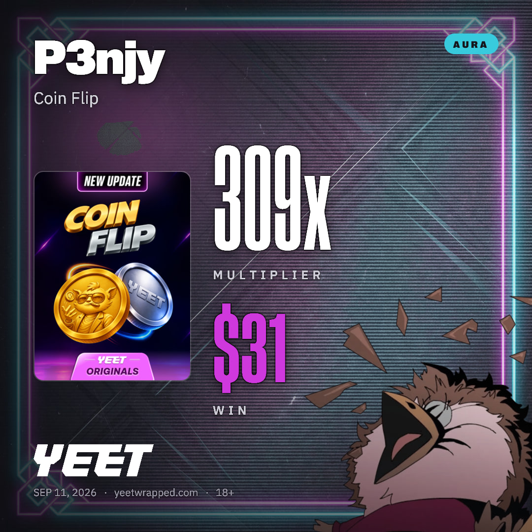 P3njy hit 308.8x on Coin Flip