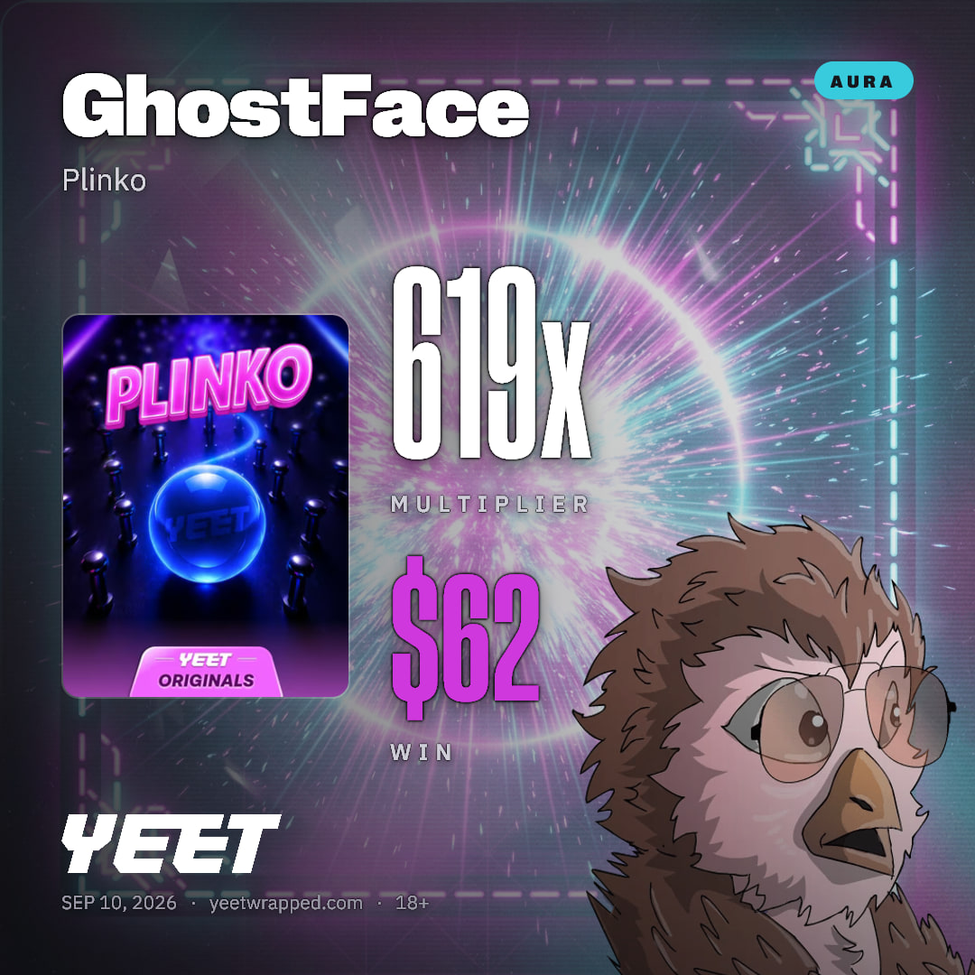 GhostFace hit 619x on Plinko