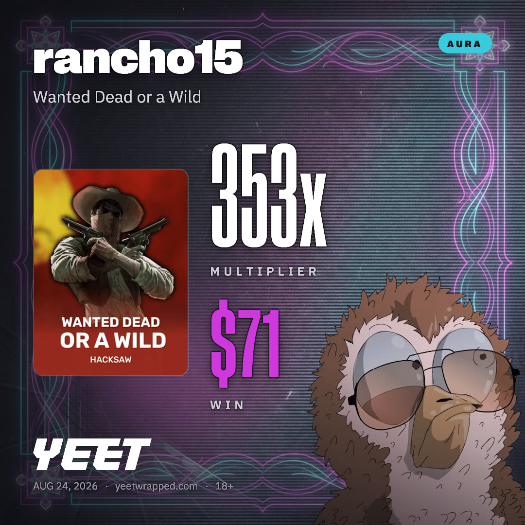 rancho15 hit 352.5x on Wanted Dead or a Wild