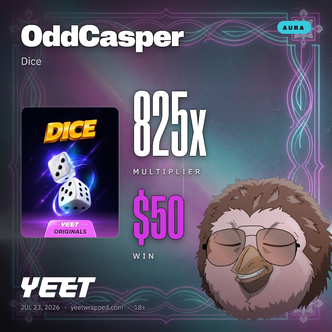 OddCasper hit 825x on Dice