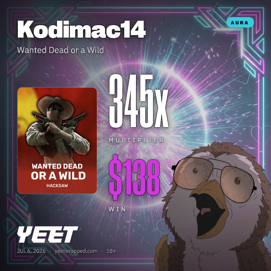 Kodimac14 hit 344.9x on Wanted Dead or a Wild