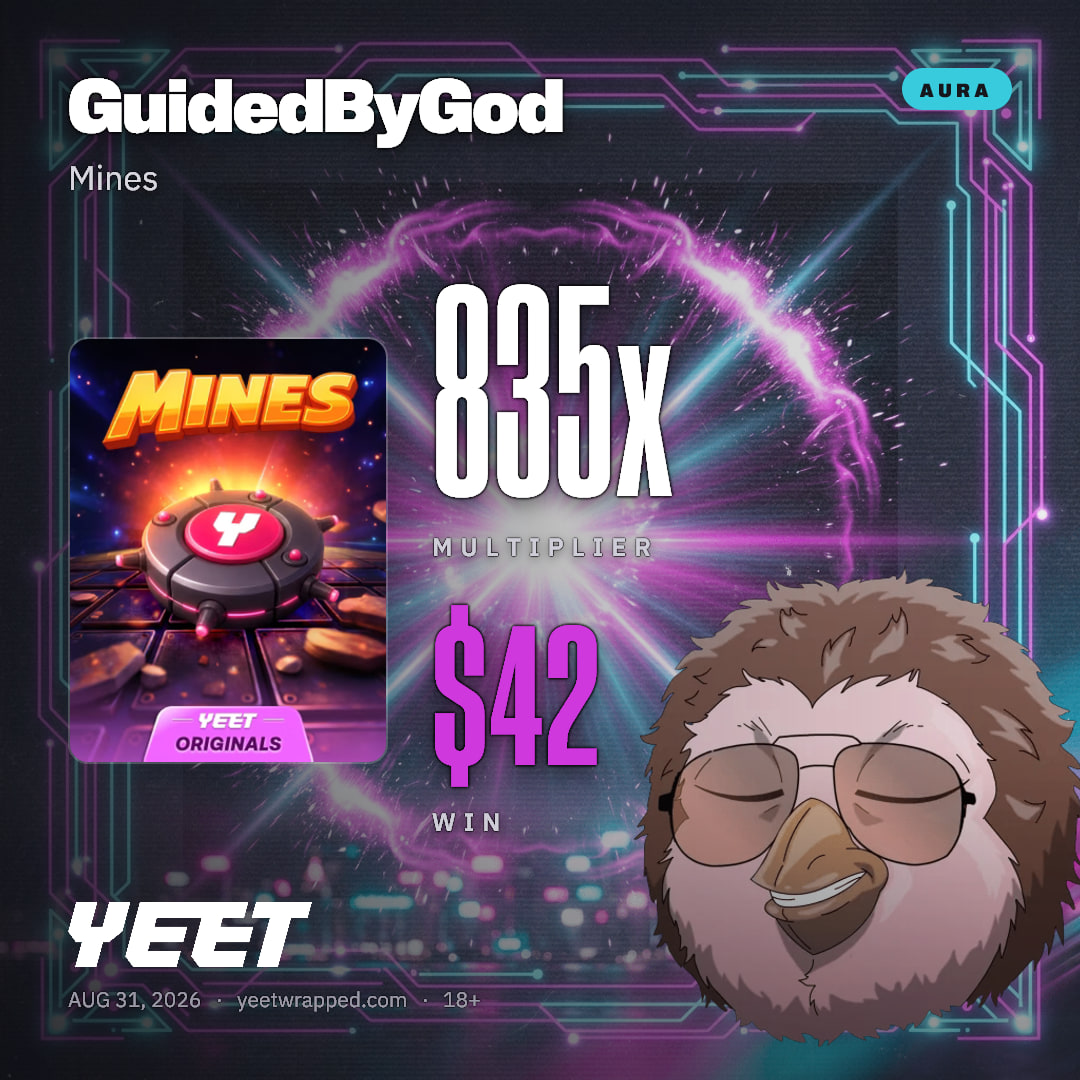 GuidedByGod hit 834.9x on Mines