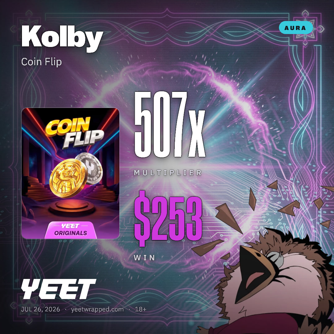 Kolby hit 506.9x on Coin Flip