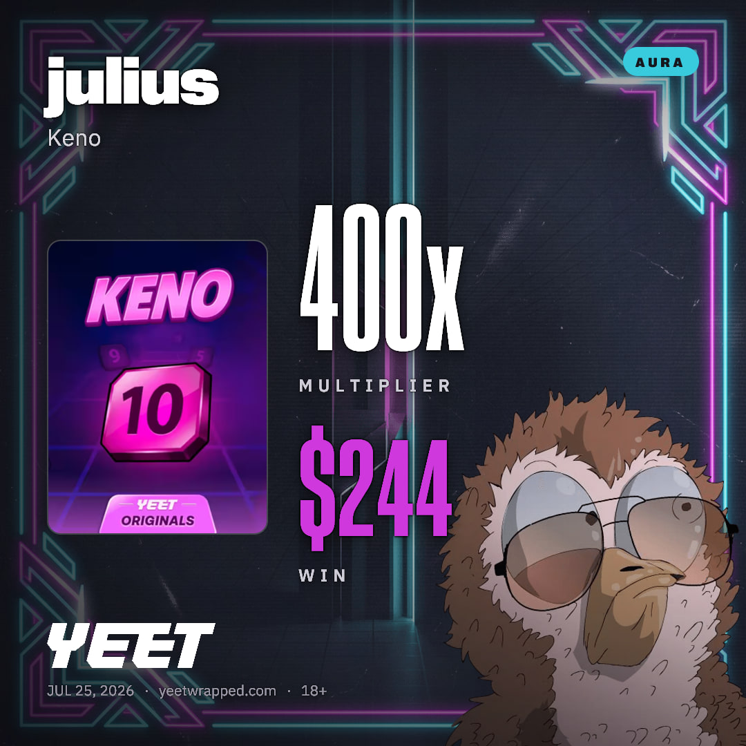julius hit 400x on Keno