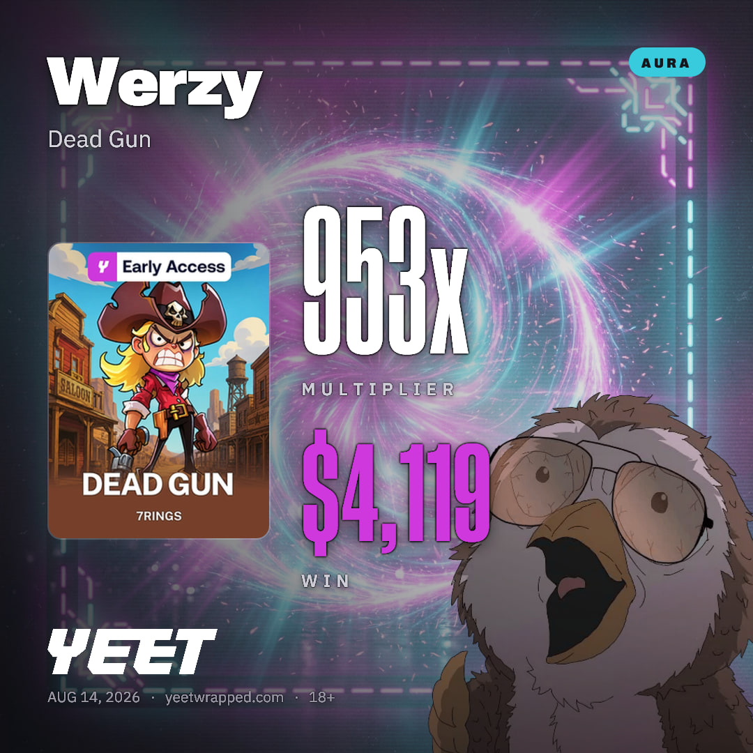 Werzy hit 952.7x on Dead Gun