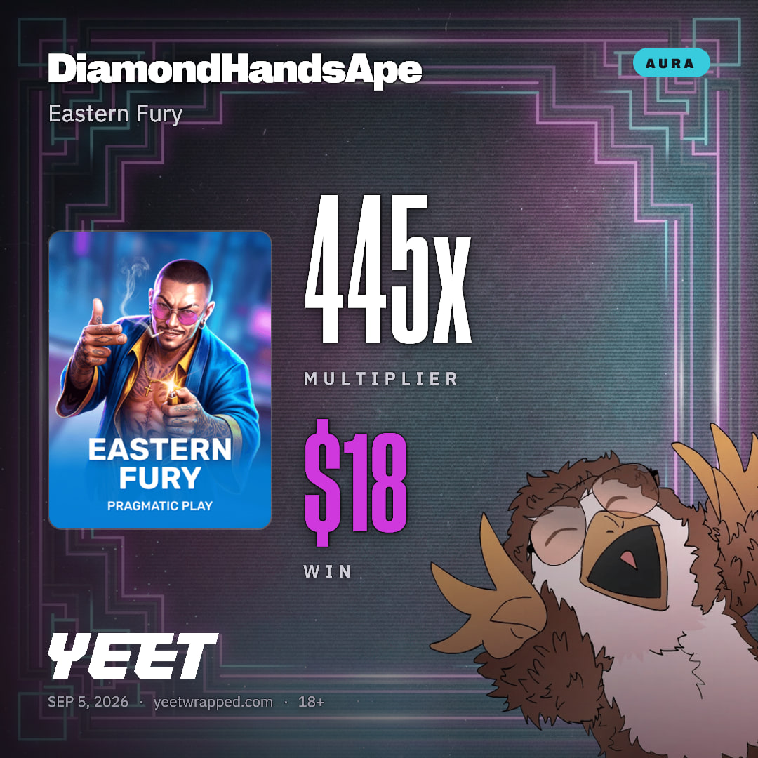 DiamondHandsApe hit 444.6x on Eastern Fury