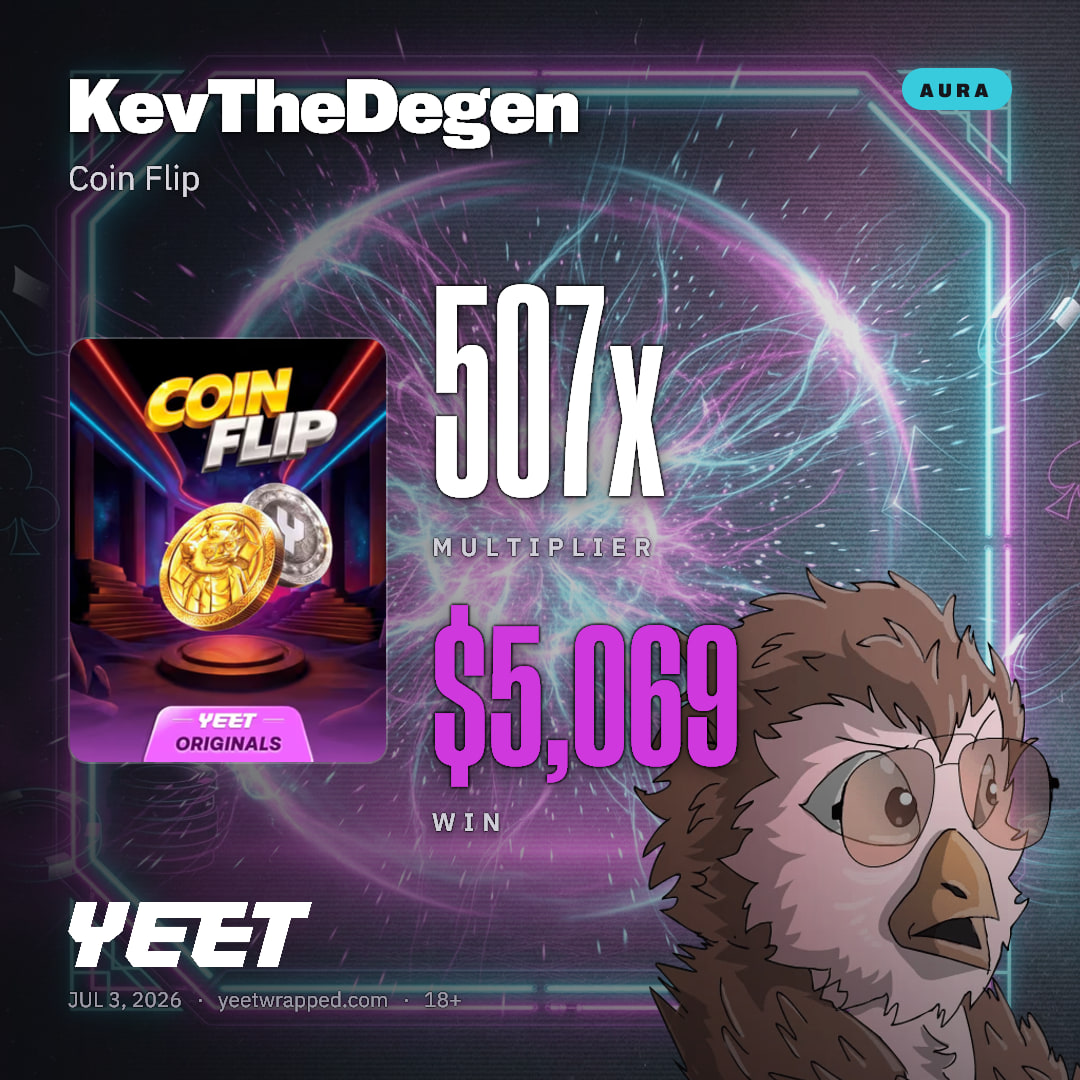 KevTheDegen hit 506.9x on Coin Flip