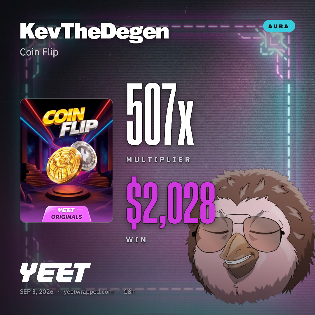 KevTheDegen hit 506.9x on Coin Flip