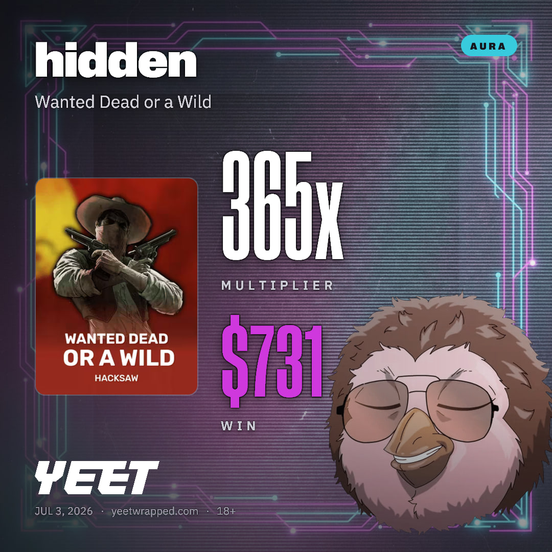 hidden hit 365.4x on Wanted Dead or a Wild
