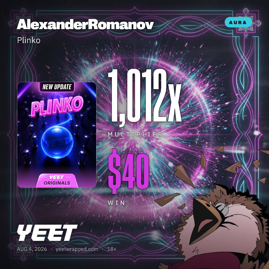 AlexanderRomanov hit 1,012x on Plinko
