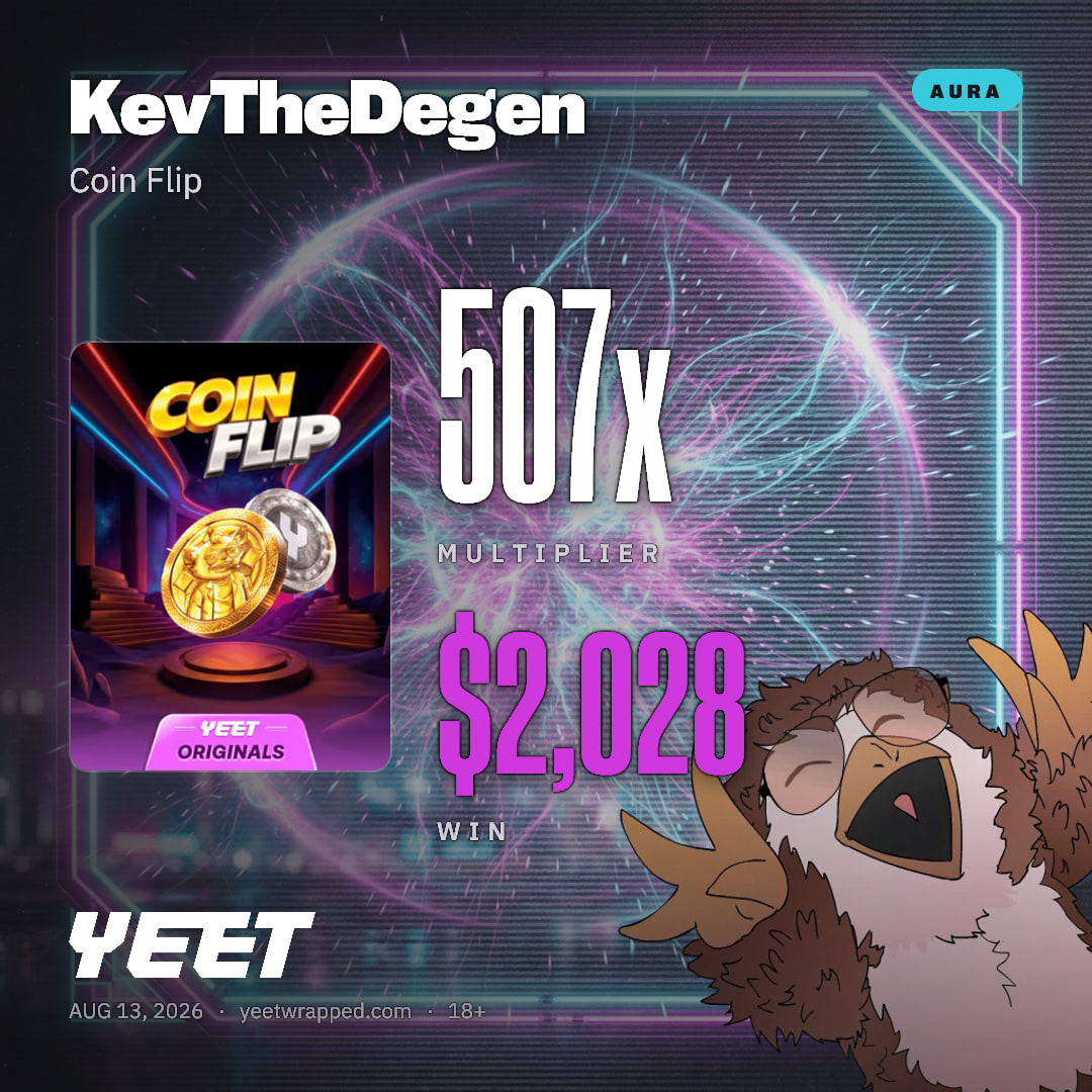 KevTheDegen hit 506.9x on Coin Flip