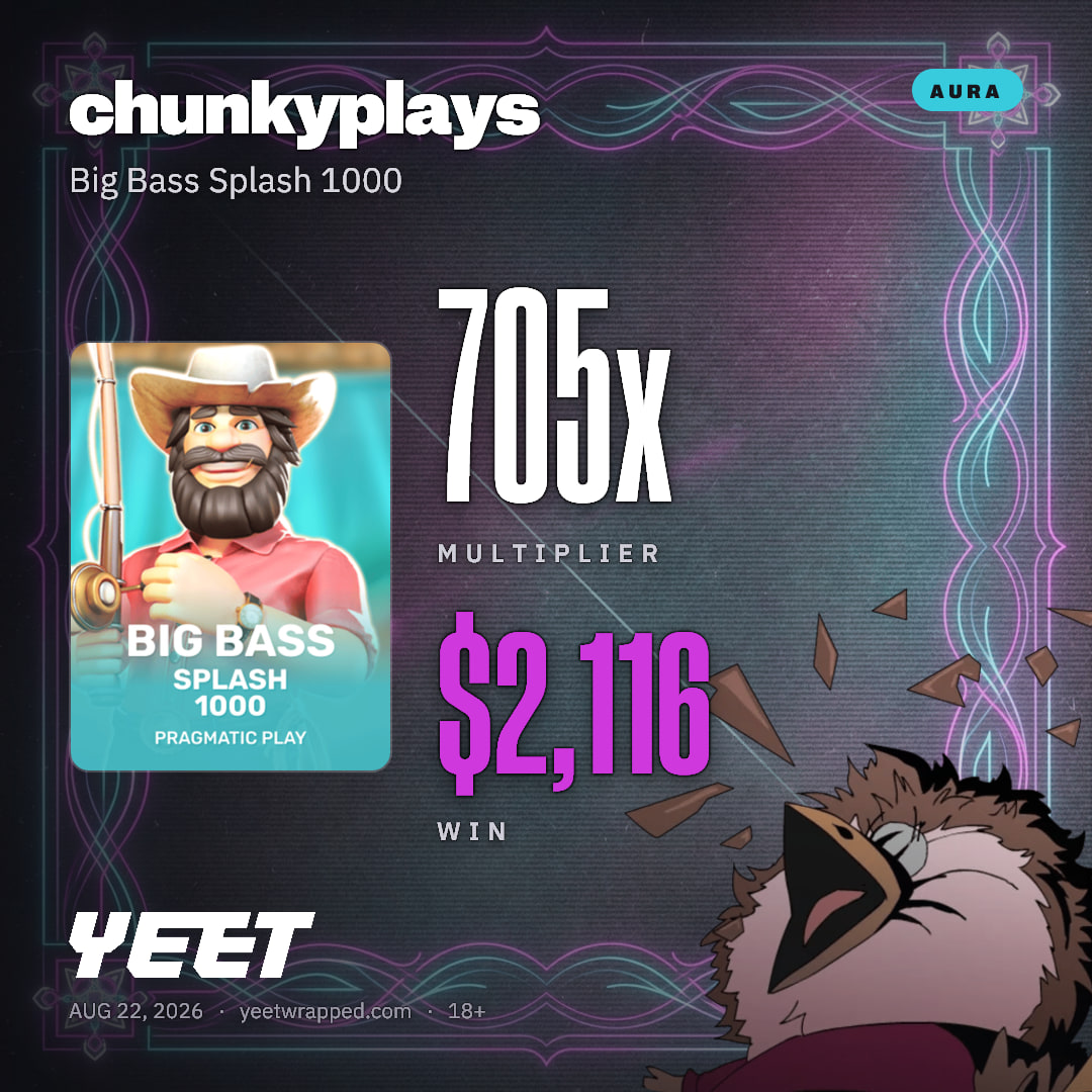 chunkyplays hit 705.4x on Big Bass Splash 1000