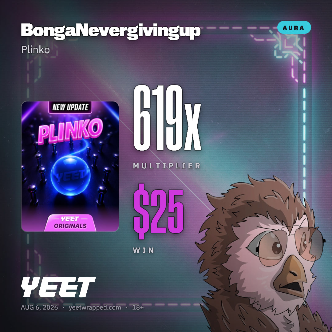 BongaNevergivingup hit 619x on Plinko